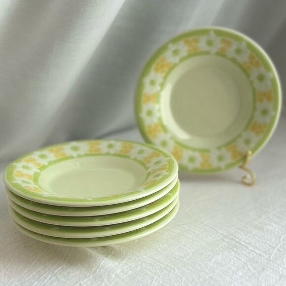 Franciscan Picnic Daisy 70s Vintage Set of 6 Saucers - Picture 5 of 7
